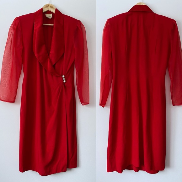 Joseph Ribkoff Dresses & Skirts - Vintage Joseph Ribkoff Red Suit Dress